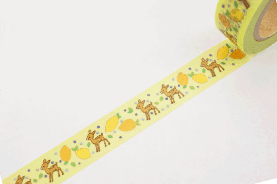 CAFE HAYASHIYA Original Masking Tape [Bambi × Lemon Yellow]