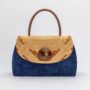 Handmade bag with Shokuehana design (blue)