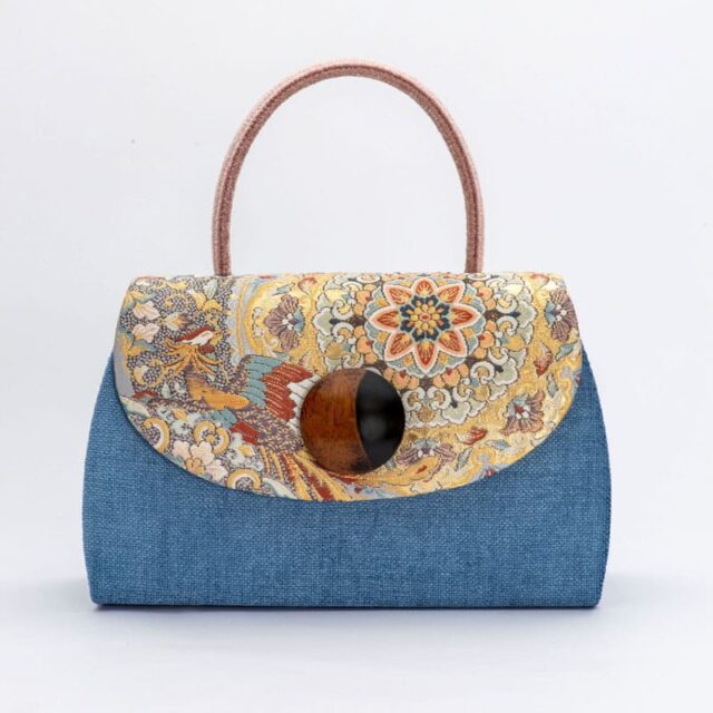 Handmade bag with flower and phoenix pattern-1